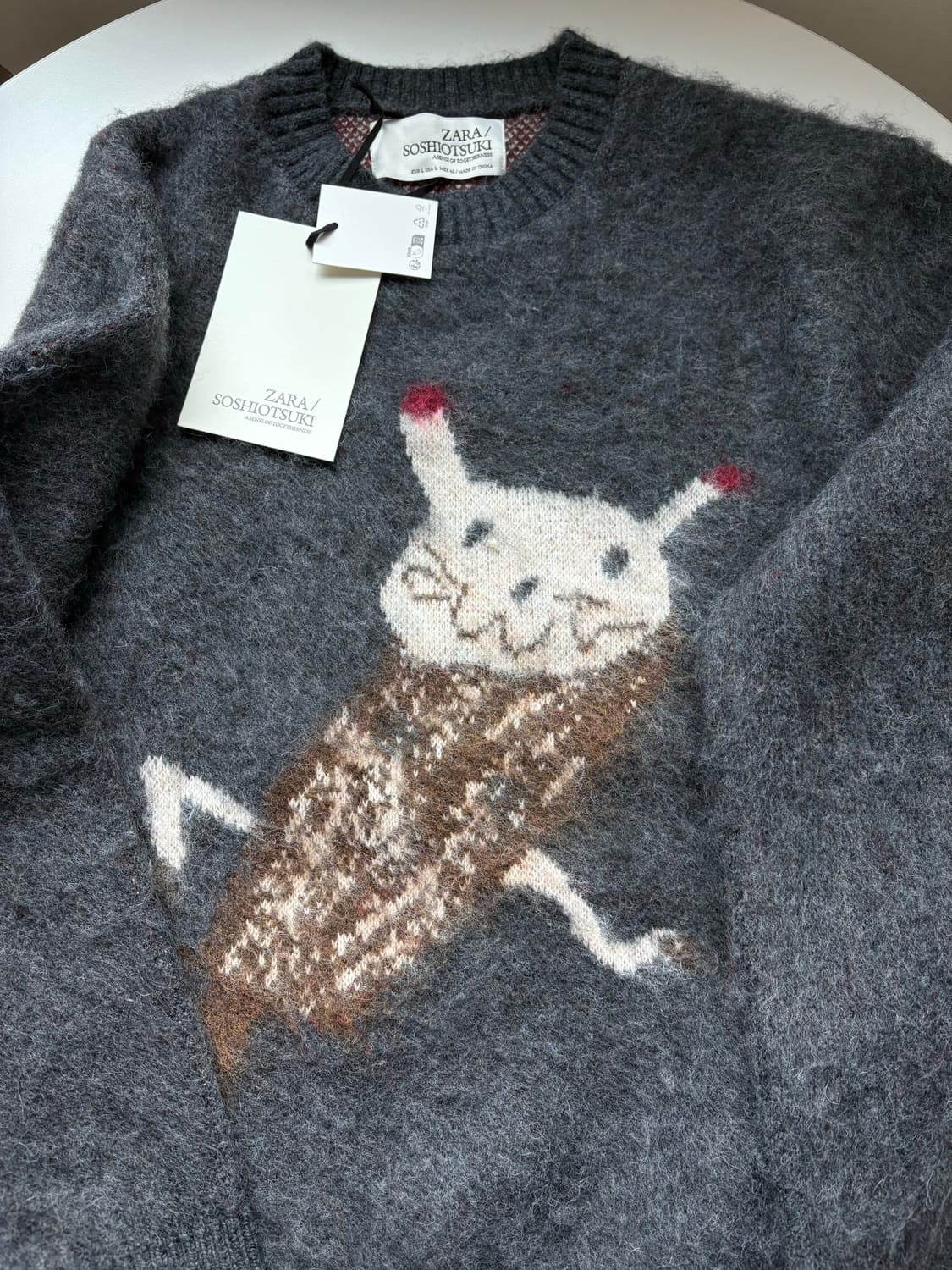 L - 자라 x 소시오츠키 스웨터 콜 그레이 상품이미지2