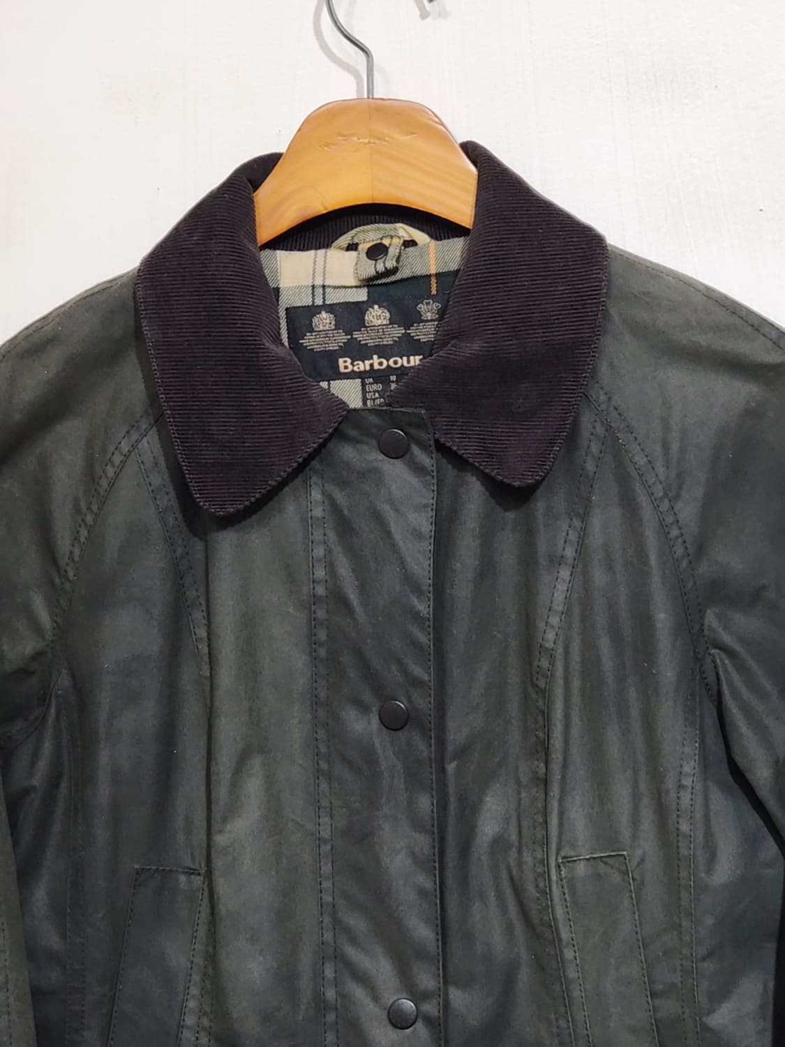 (M) 바버 비드넬 왁스자켓 세이지 왁싱점퍼  상품이미지2