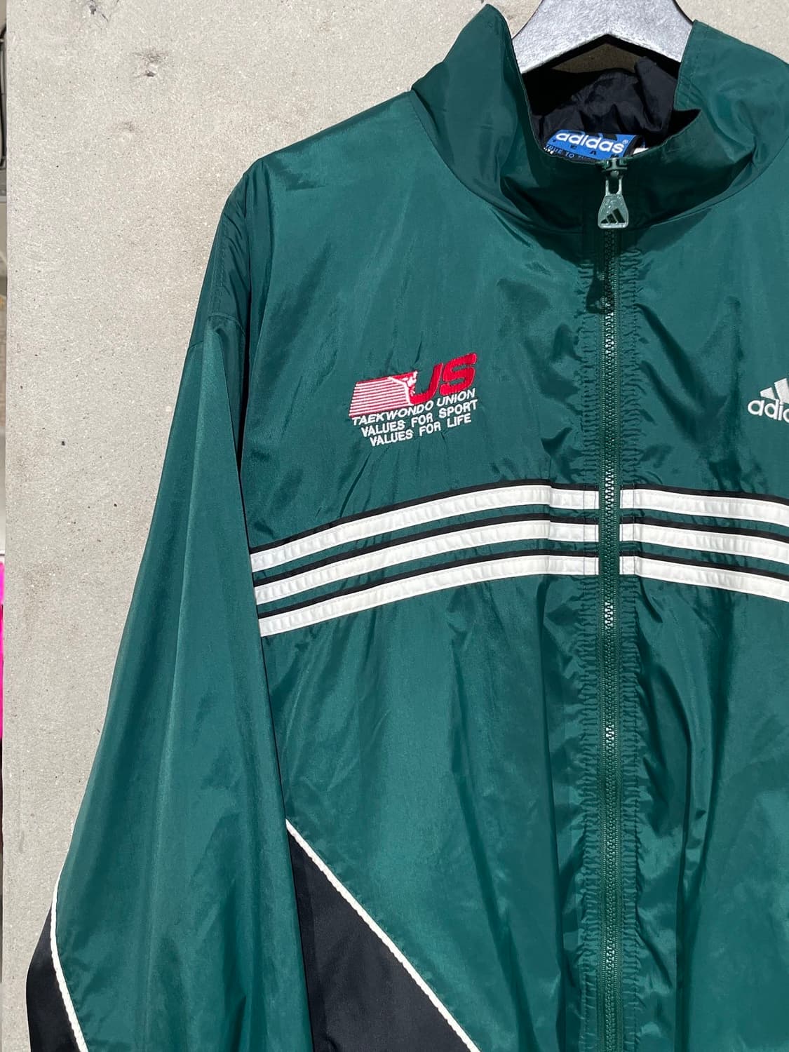 아디다스 그린 usa 태권도 유니온 엠블럼 트랙 자켓 상품이미지2