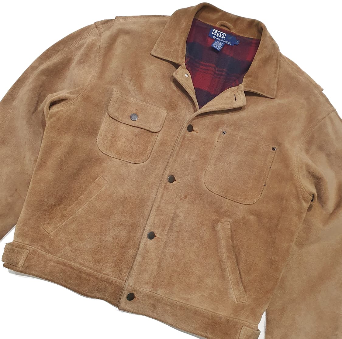 폴로 90s 덩가리 스웨이드 트러커  L (105-110) 상품이미지3