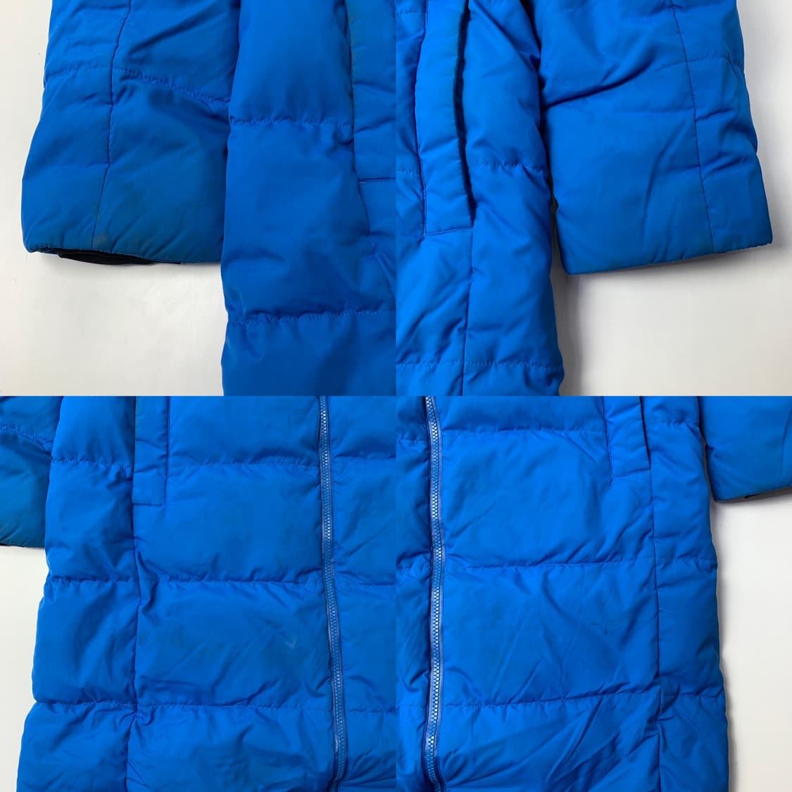 [중고] 데상트 스위스 덕다운 벤치 파카 롱패딩 블루 상품이미지6