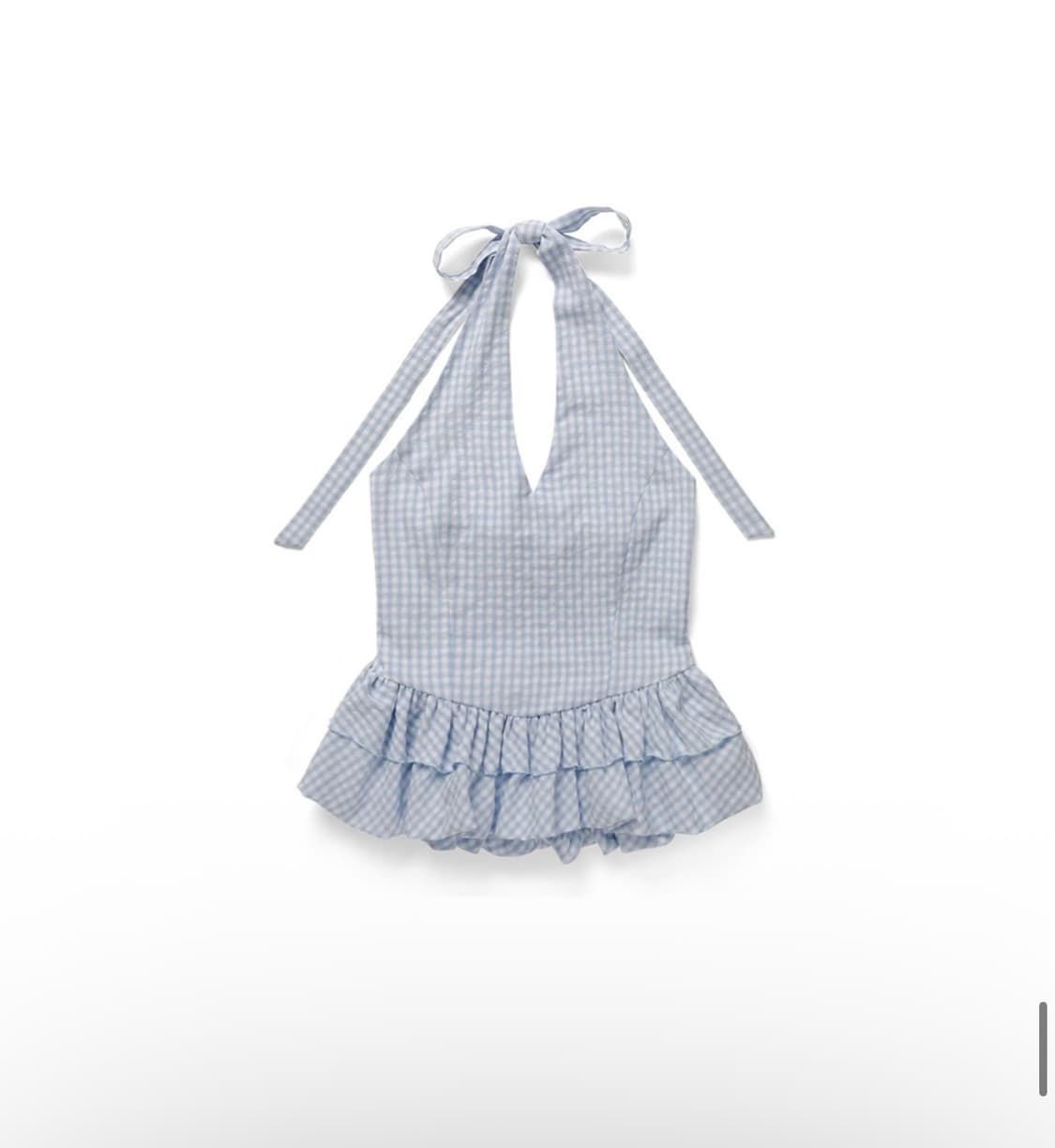 위드아웃썸머 마린 홀터넥 체크 상품이미지1