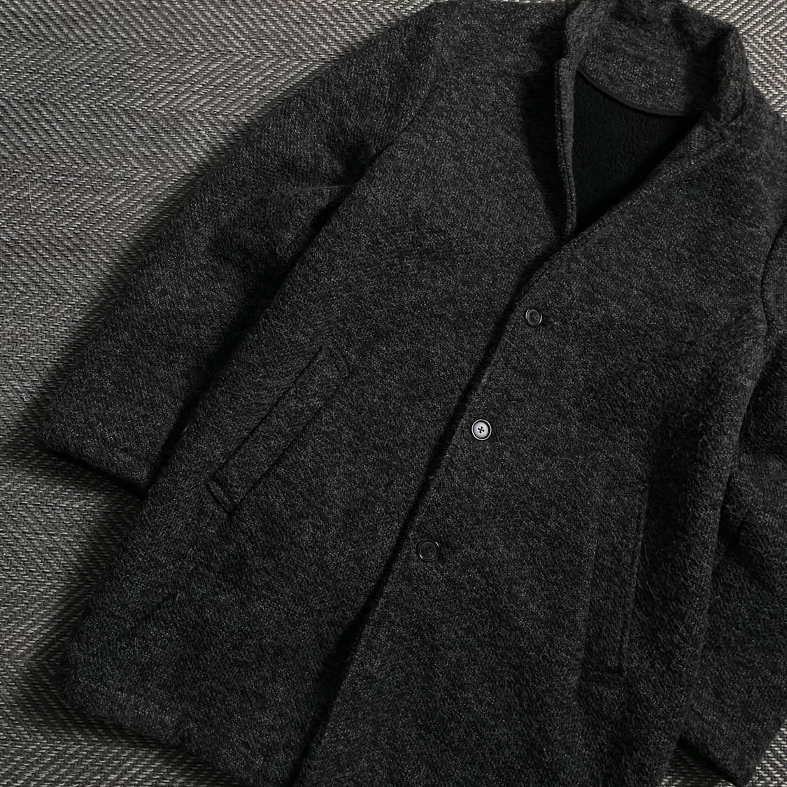 빈티지 트위드 오버핏 싱글 발마칸 코트o 4561 상품이미지4