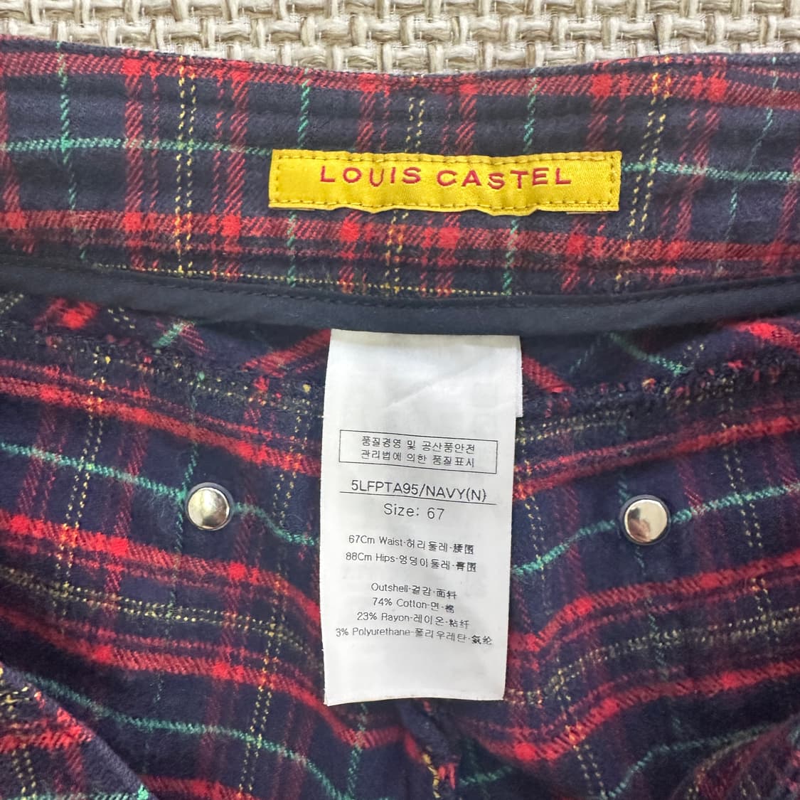 67 루이까스텔 여성 체크 바지 0429D 상품이미지3