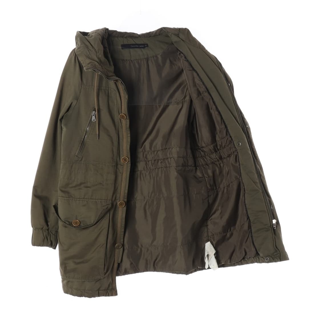 캘빈클라인진 카키 후드 안감 야상 자켓 XS 상품이미지2