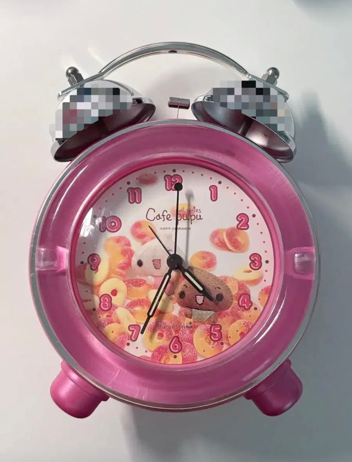 고전문구 바른손 카페푸푸 핑크 자명종 탁상 알람 시계 상품이미지1