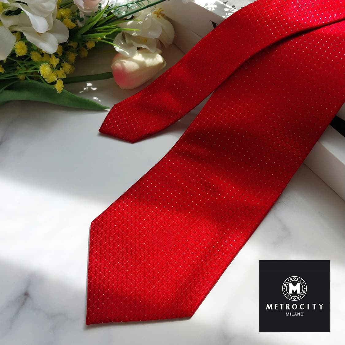 메트로시티 실크 레드 자카드 넥타이 9cm A+등급 K929
 상품이미지1