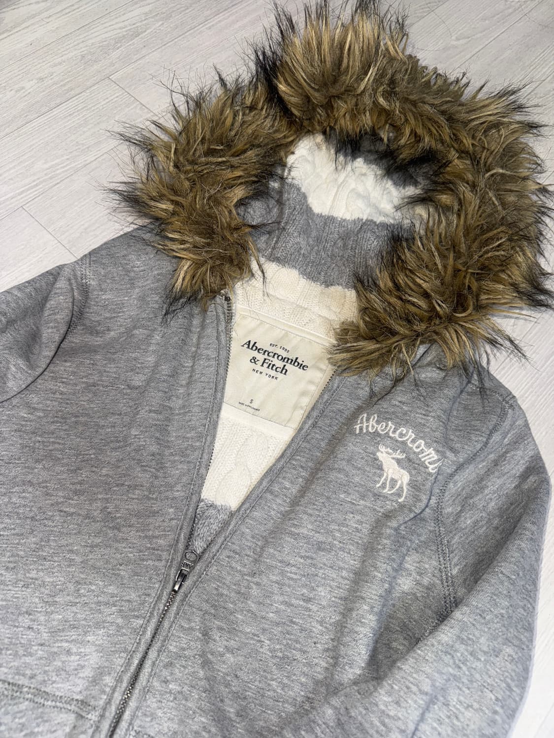 아베크롬비 울프죠 후드집업 그레이 상품이미지3