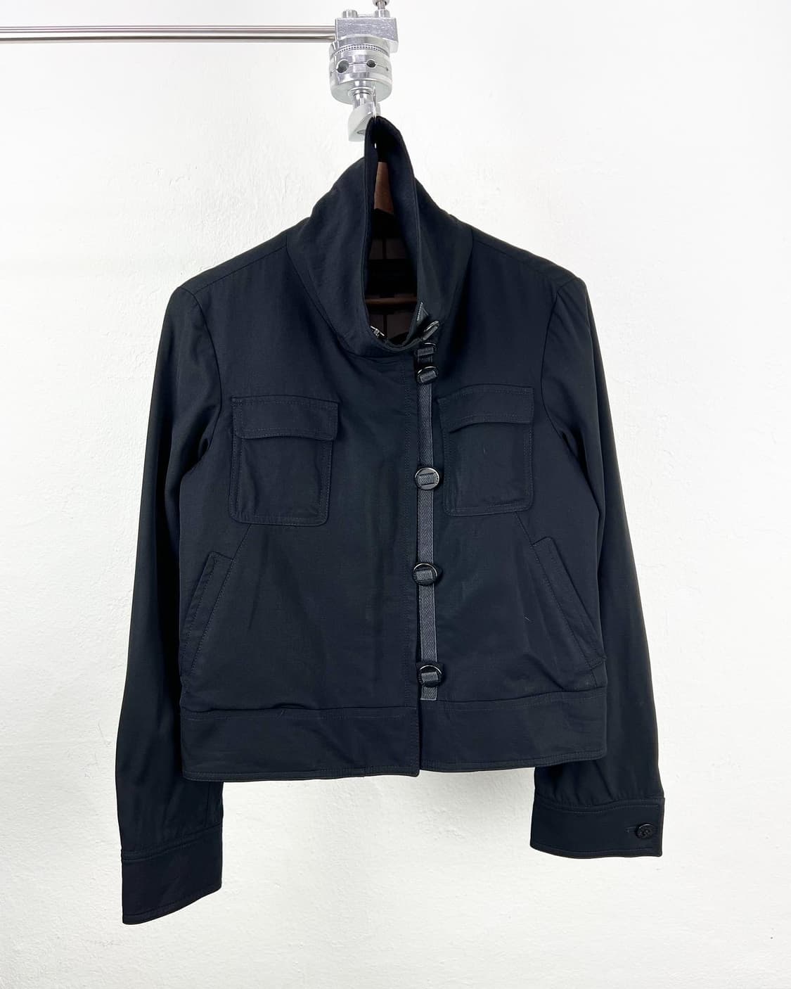 버버리 블랙 엘라스텐 포켓 봄버 자켓  상품이미지1