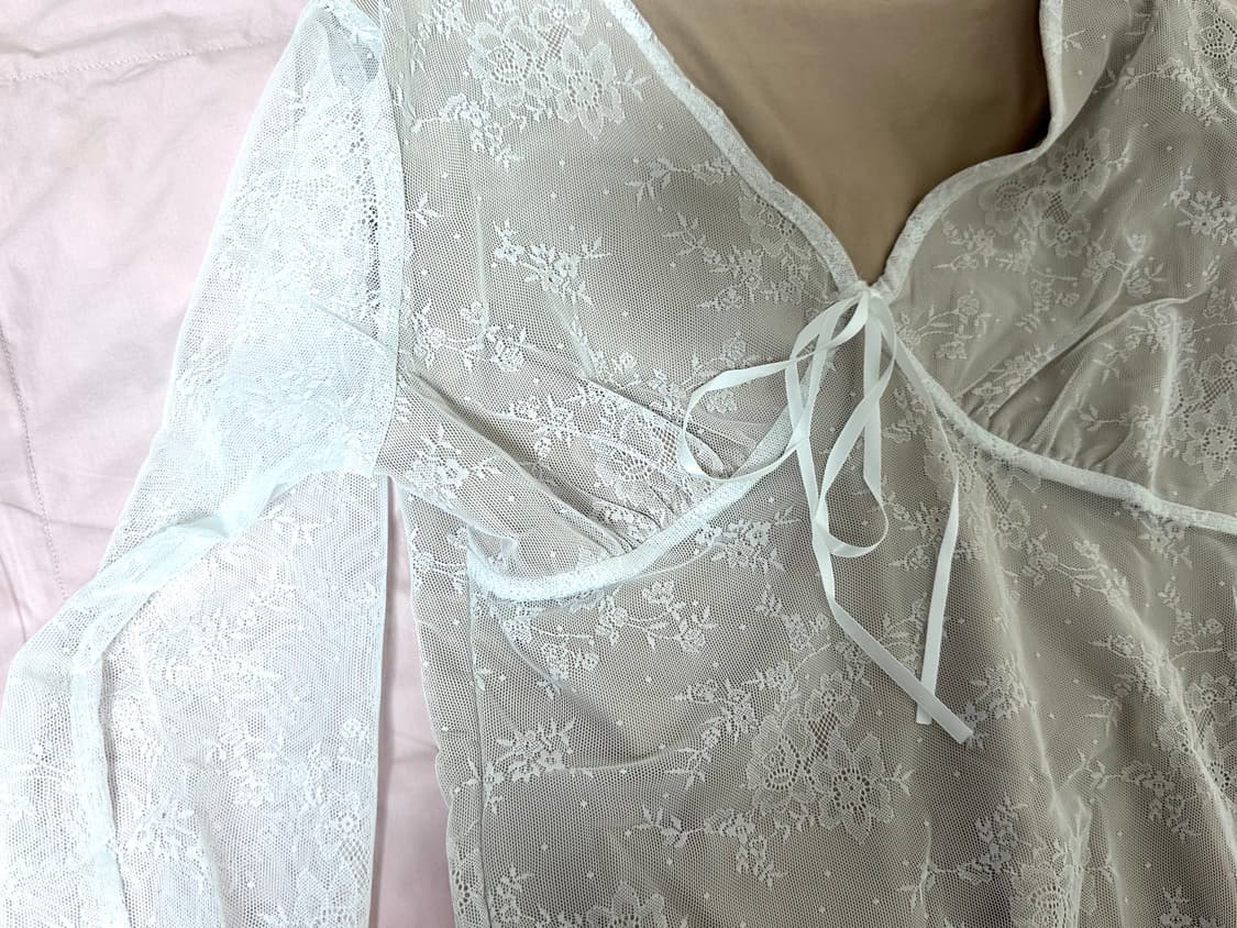 빈티지 플라워 시스루 슬리브 상품이미지3