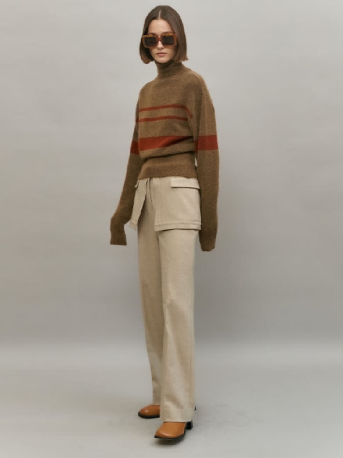 S) 새상품 엔오르 모헤어 터틀넥 니트 브라운 상품이미지5