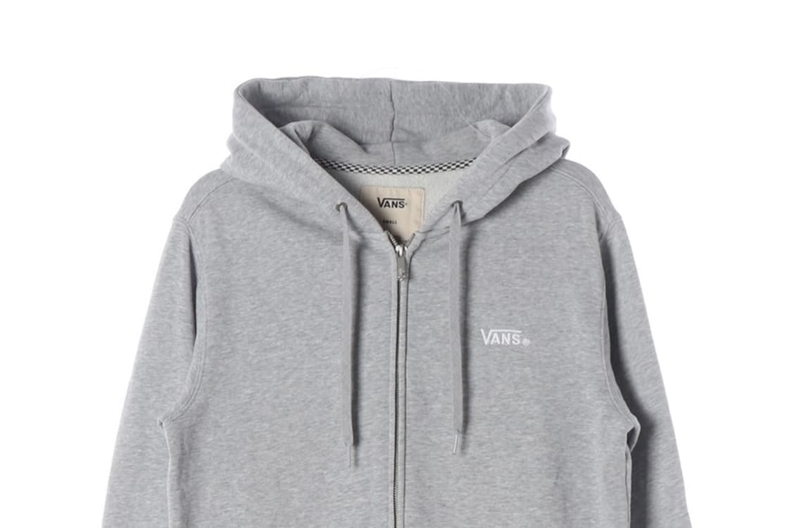 반스 스몰로고 체커보드 디테일 기모 후드집업 그레이 S 상품이미지3