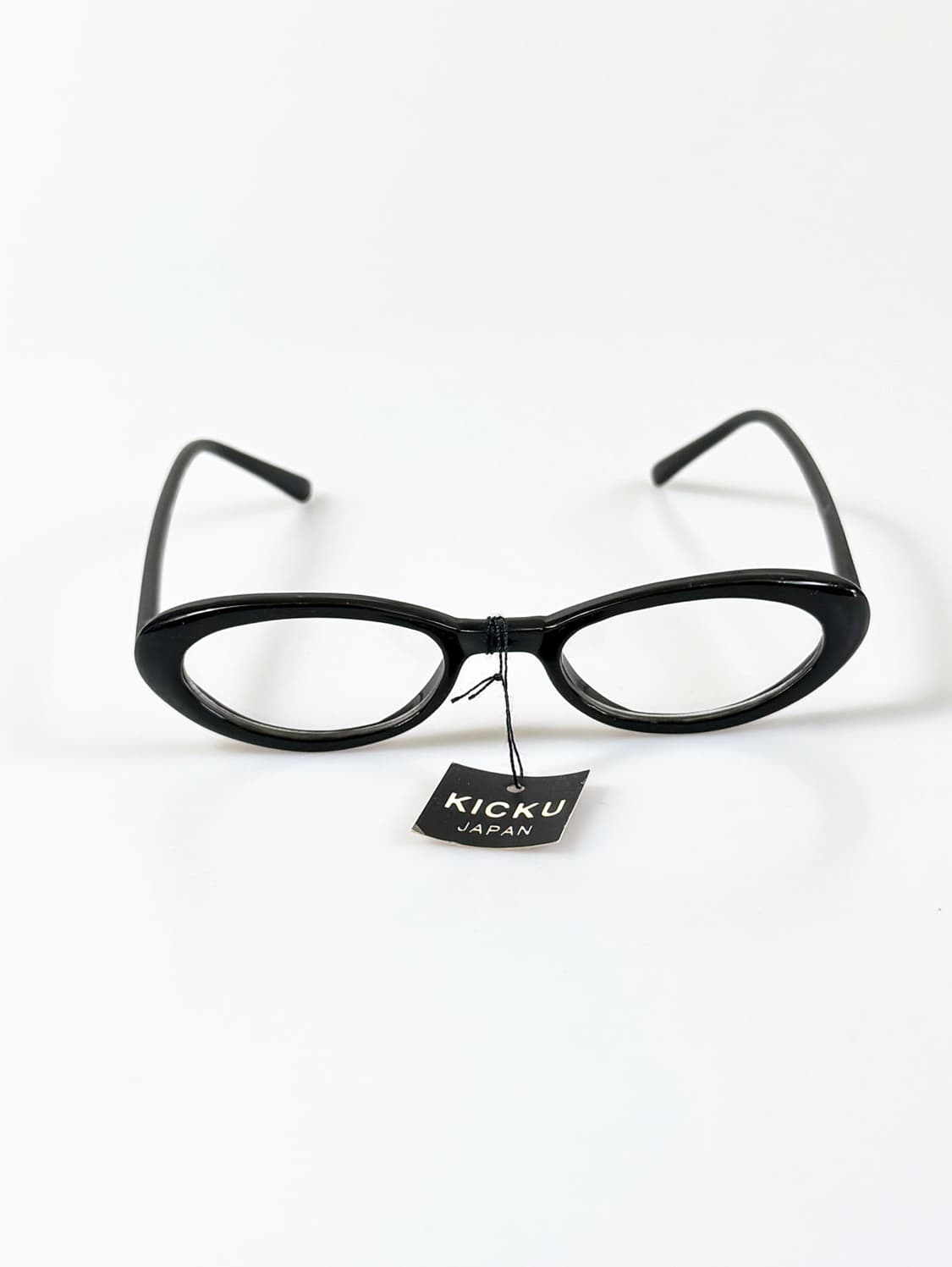 90s KICKU JAPAN 블랙 뿔테 캣아이 빈티지 안경 상품이미지2