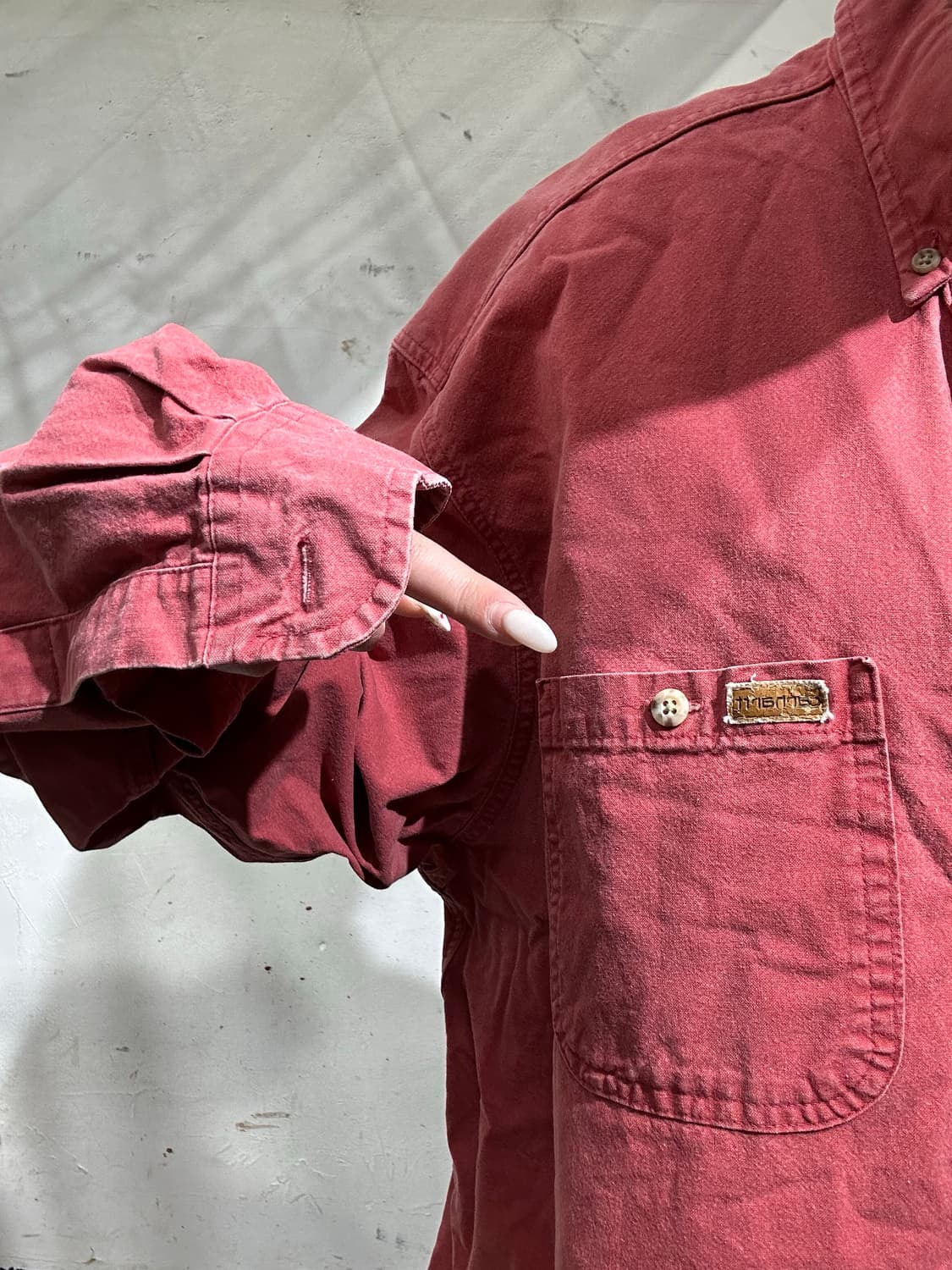 칼하트 핑크 솔리드 오버핏 워크 셔츠 상품이미지4