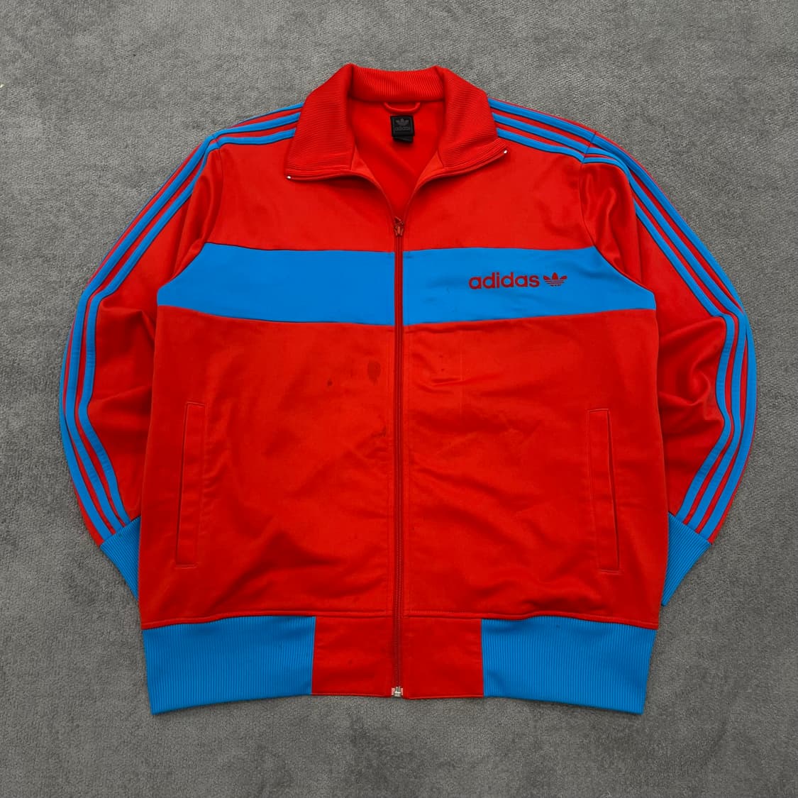 L 아디다스 레드/블루 삼선 트랙탑 져지 상품이미지1