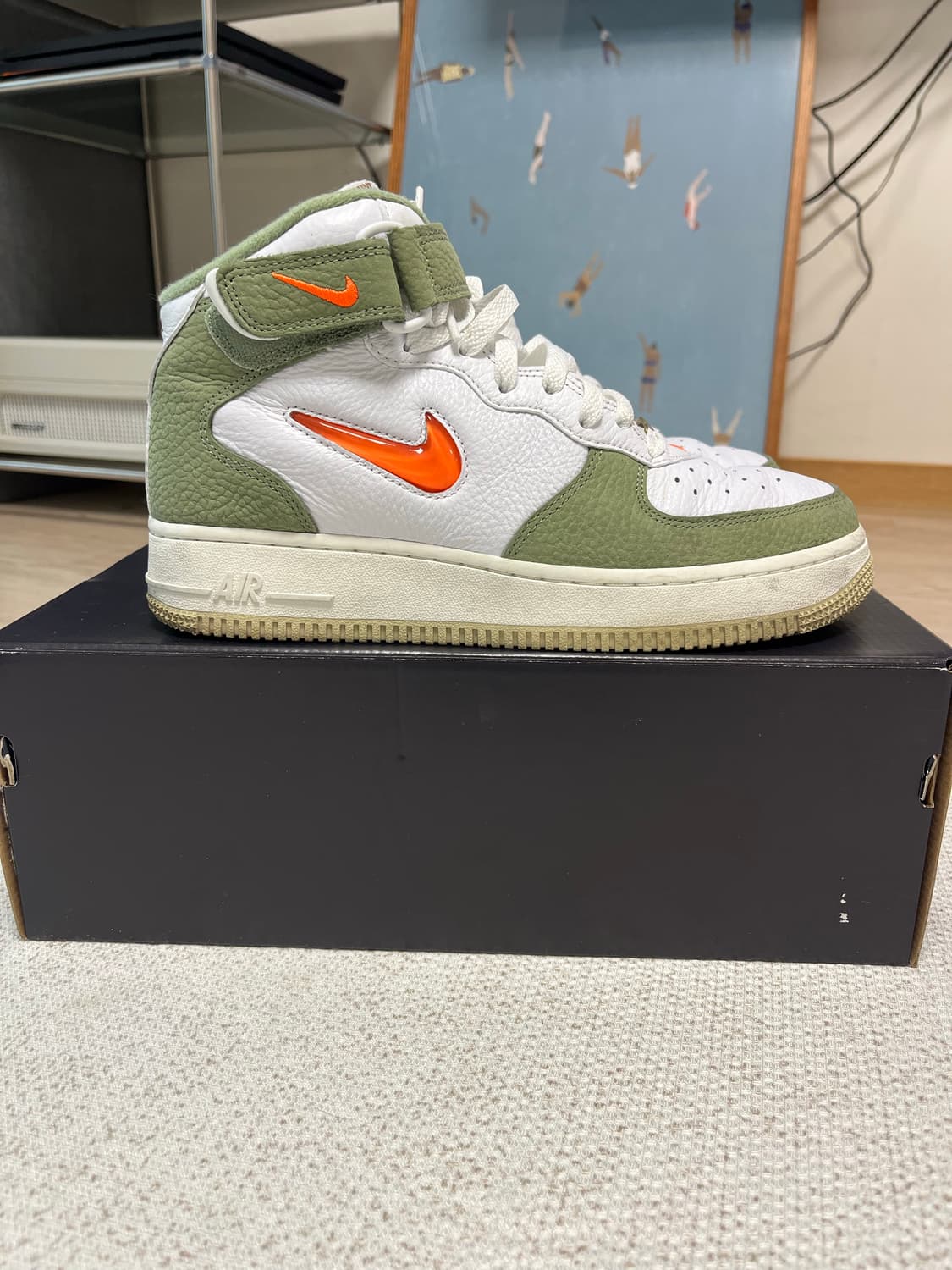 나이키 에어포스1 미드 QS 올리브 255 상품이미지5