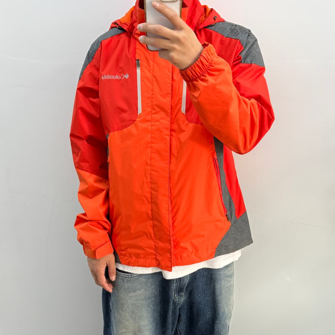빈티지 콜럼비아 바람막이 오런지 상품이미지1
