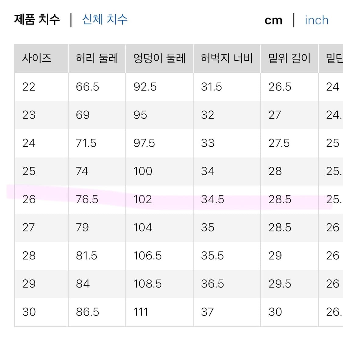 유니클로 배기커브진 62 blue 상품이미지3