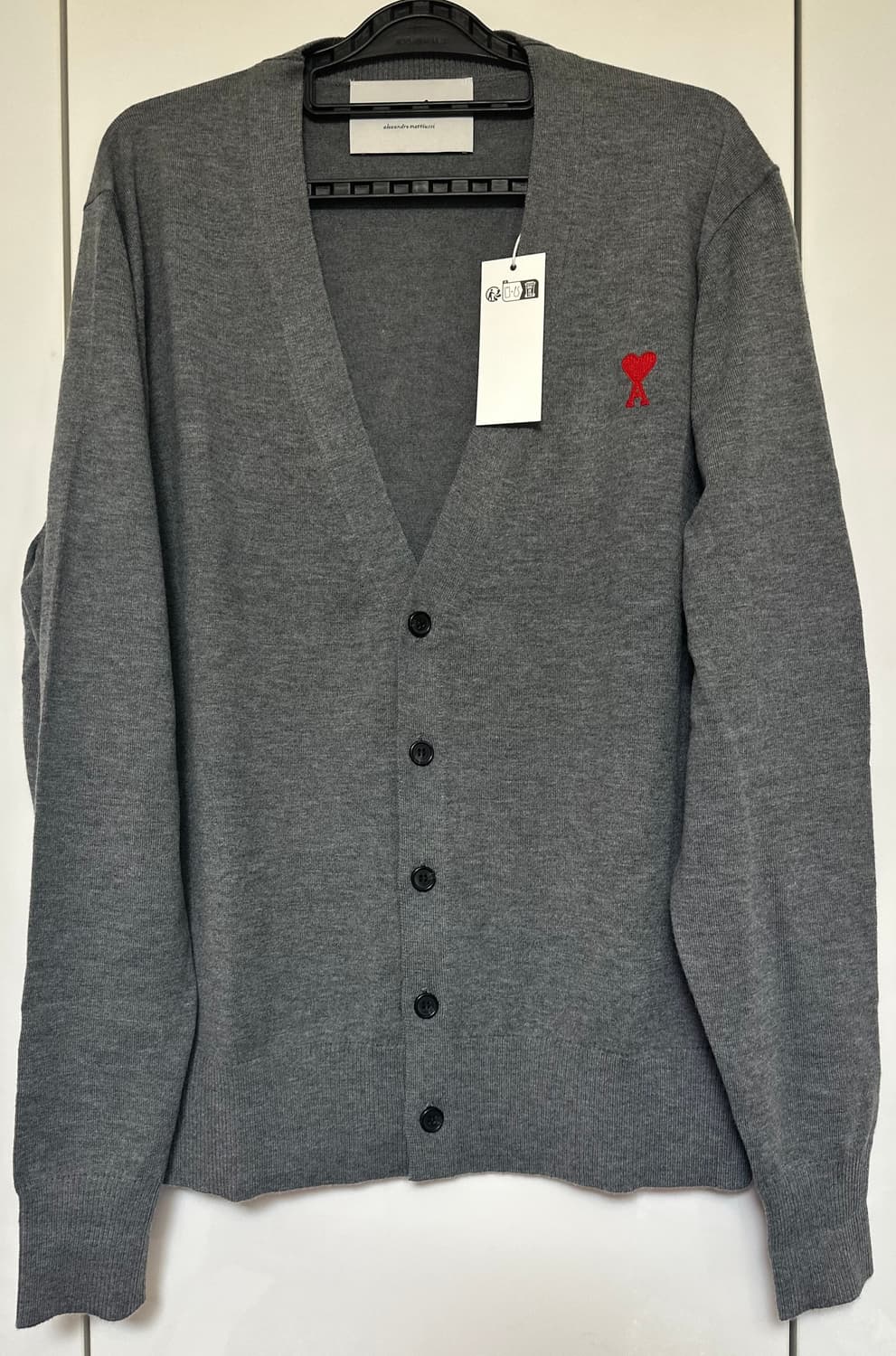 아미 그레이 하트 울가디건 남여공용 상품이미지1