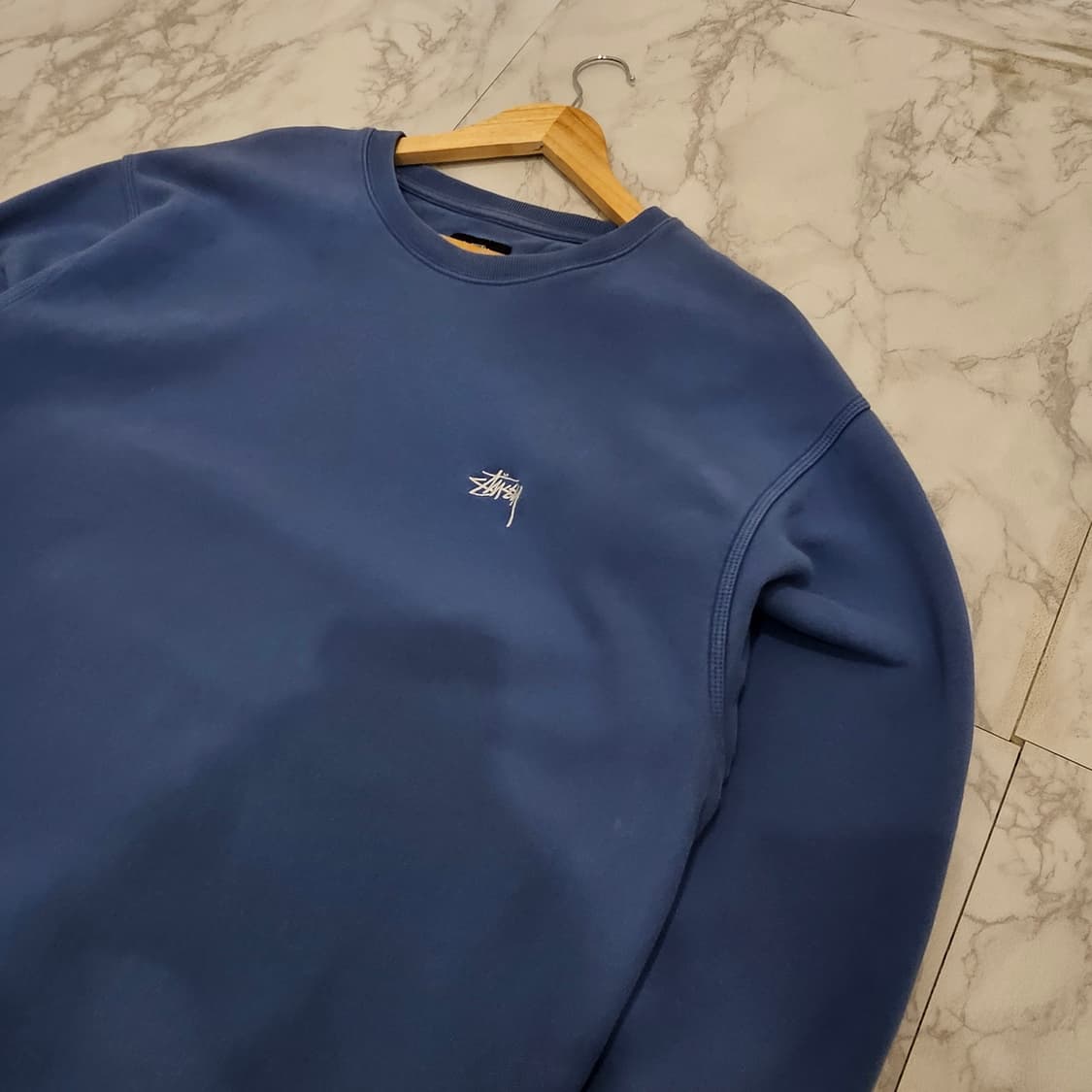 정품 스투시 블루 스웻 맨투맨 XL 상품이미지2
