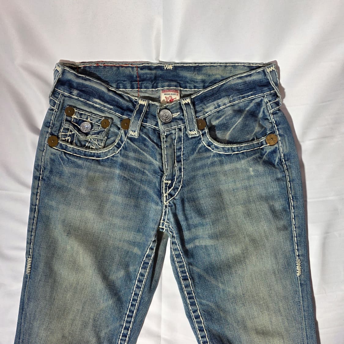 [30]트루릴리전 USA 화이트 스티치 부츠컷 데님팬츠 상품이미지2