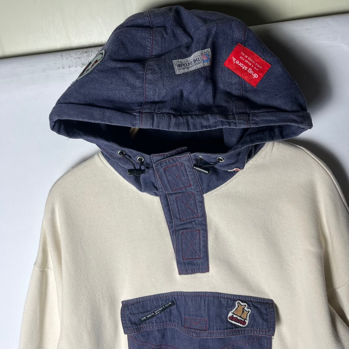 [Drug store’s] 드럭스토어 엘보패치 아노락 후드티셔츠 상품이미지2