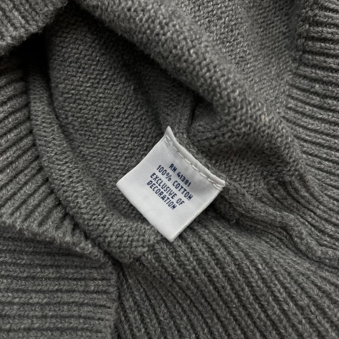 폴로 랄프로렌 네이비포니 그레이 니트 반집업 M 상품이미지5