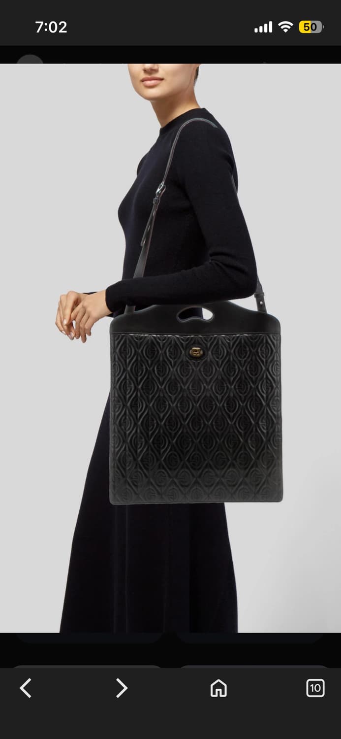 Gucci(구찌) 600058 블랙 엠보스드 레더 모피어스 토트백 상품이미지6