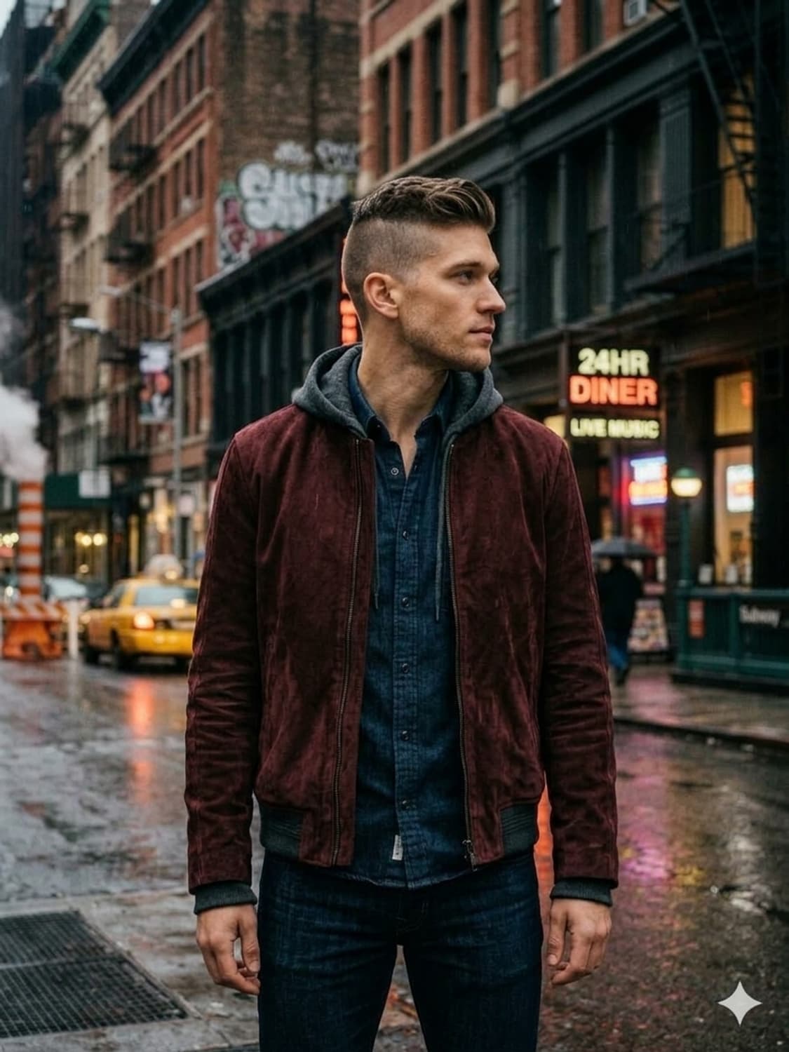 타임옴므 천연가죽(고트)스웨이드 자켓 (100사이즈) - 와인컬러 상품이미지2