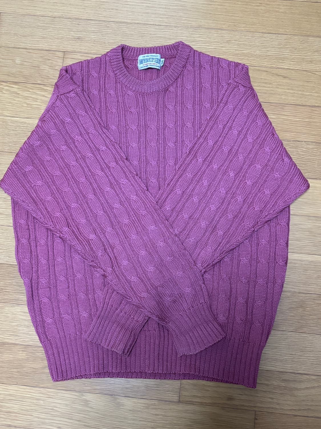 핑크 케이블 니트 상품이미지4