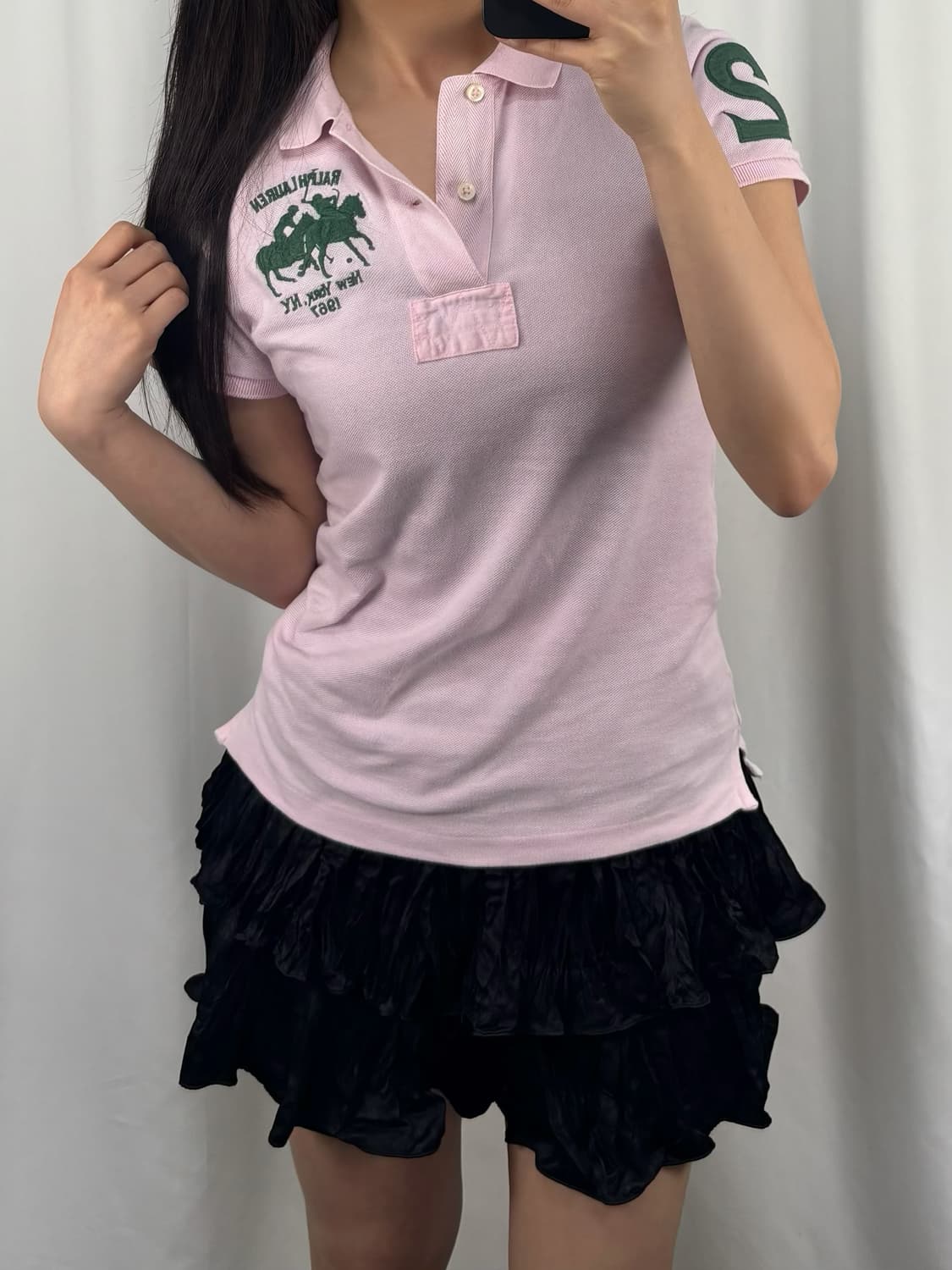 폴로 핑크 스키니핏 카라 반팔 PK 상품이미지1