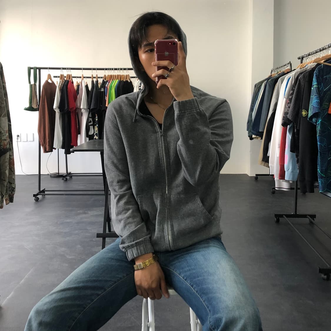 요지야마모토 후드집업 상품이미지1