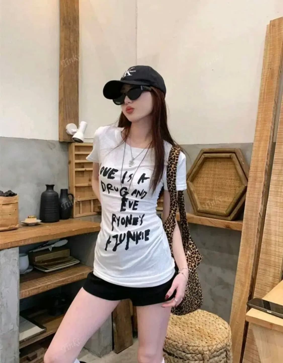 프린팅 여성 반팔 티셔츠 캐주얼 탑 상품이미지3