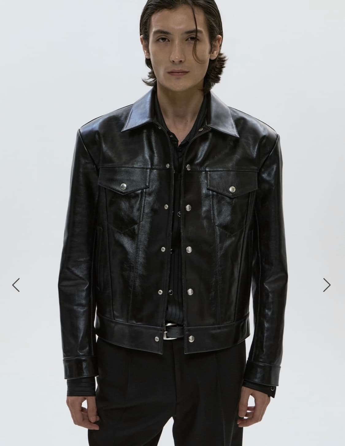 savage Leather Trucker Jacket - Black 상품이미지1