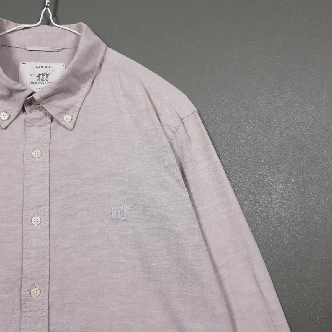 100) 헨리코튼 신형 23FW 옥스포드 버튼다운 솔리드 셔츠 긴팔 남방 상품이미지3