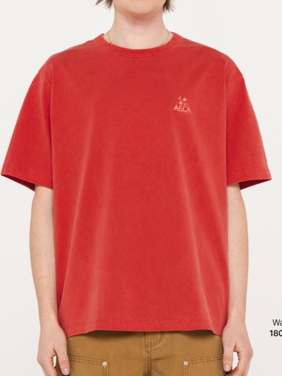 에이카화이트 half sleeve tee  반팔티 워시드 코랄 S 상품이미지1