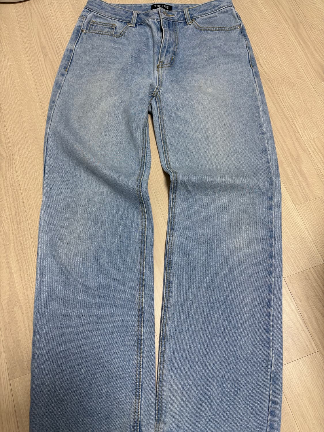 토피 와이드 데님 팬츠 라이트 블루 상품이미지1