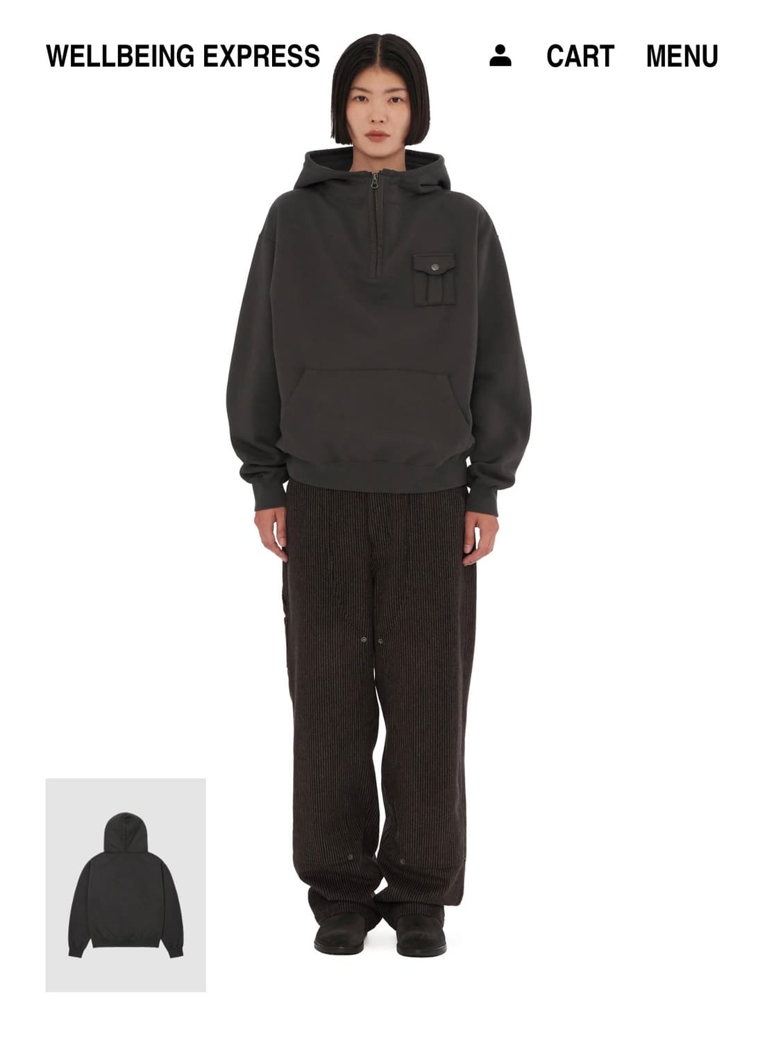 Pocket Hoodie Charcoal 상품이미지1