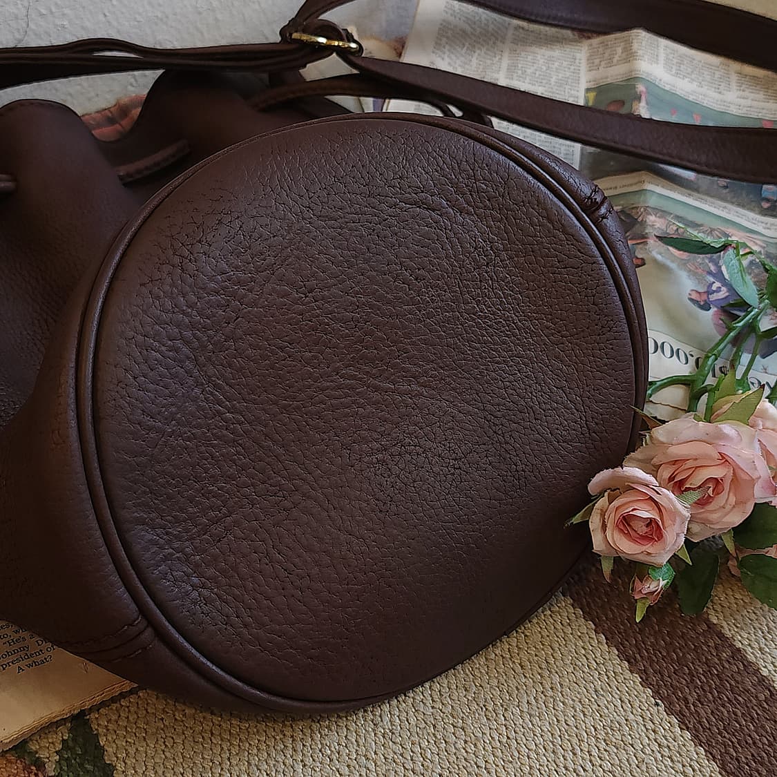 90s 올드코치 레더백 마리에타 드로스트링 숄더백 코치 복조리백 상품이미지6