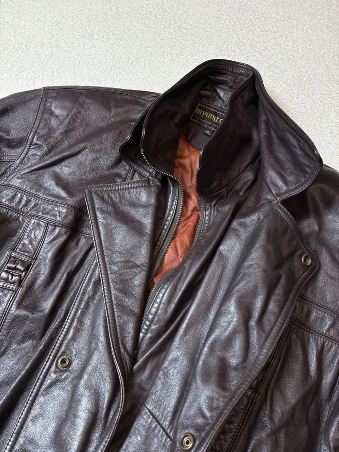 Selectede 90's 2중핏 소가죽 블루종 자켓 PN7151 상품이미지3