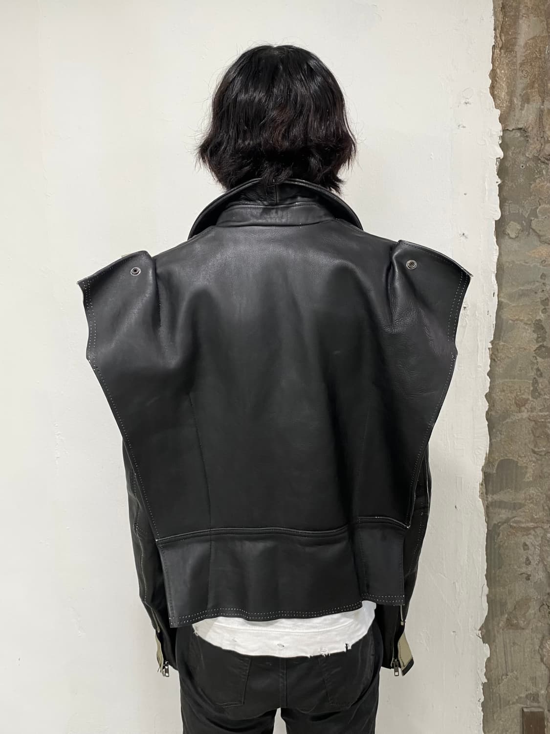 마르지엘라 x H&M 12SS 디컨스트럭티드 레더 자켓 상품이미지2