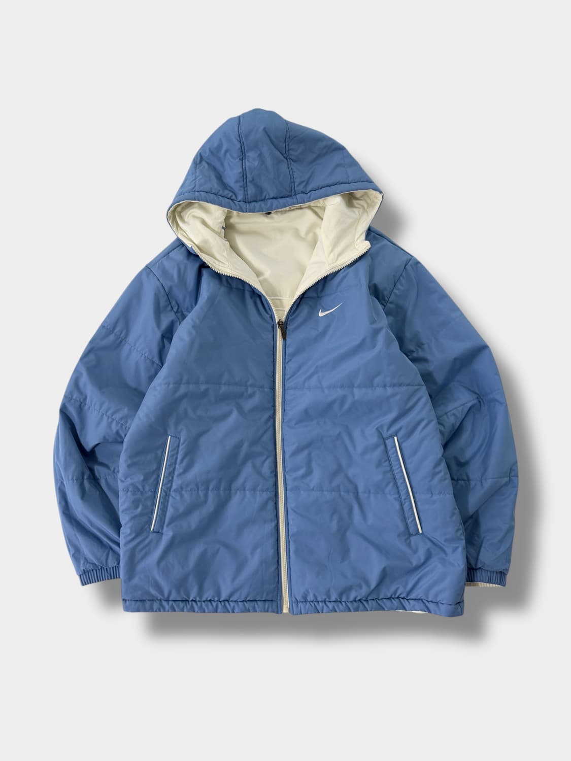 나이키 오버핏 00‘s 양면 리버서블 화이트/하늘 후드 점퍼 상품이미지1