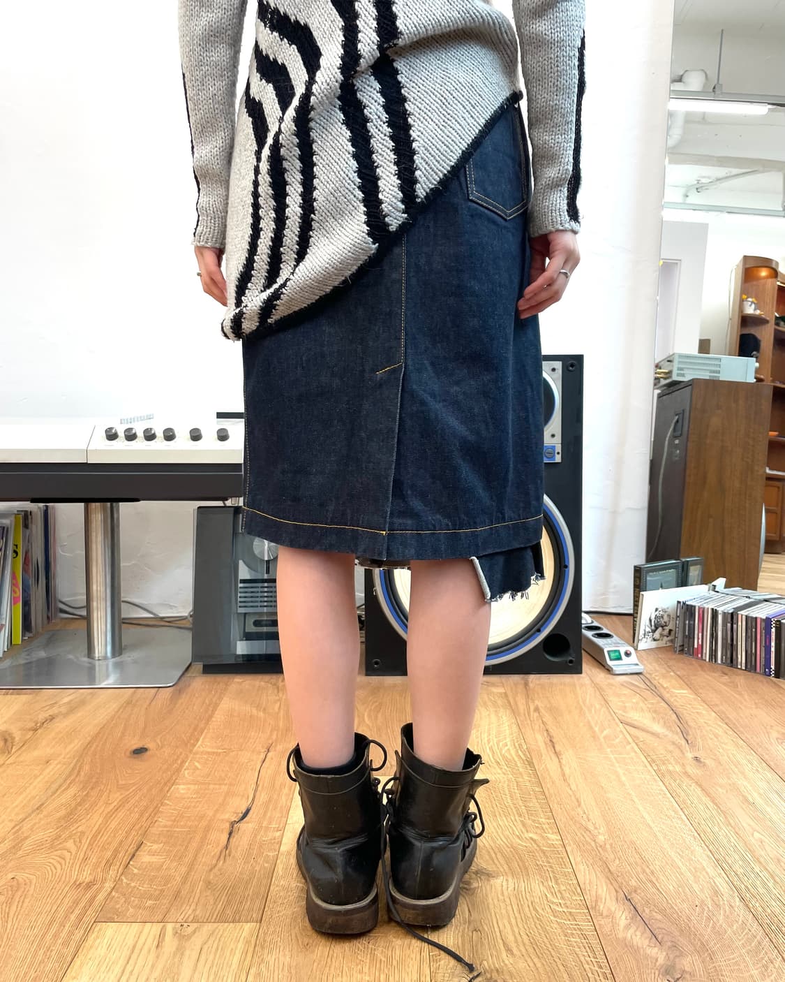 [M] NAIFE 데님 러플 랩 스커트 상품이미지6