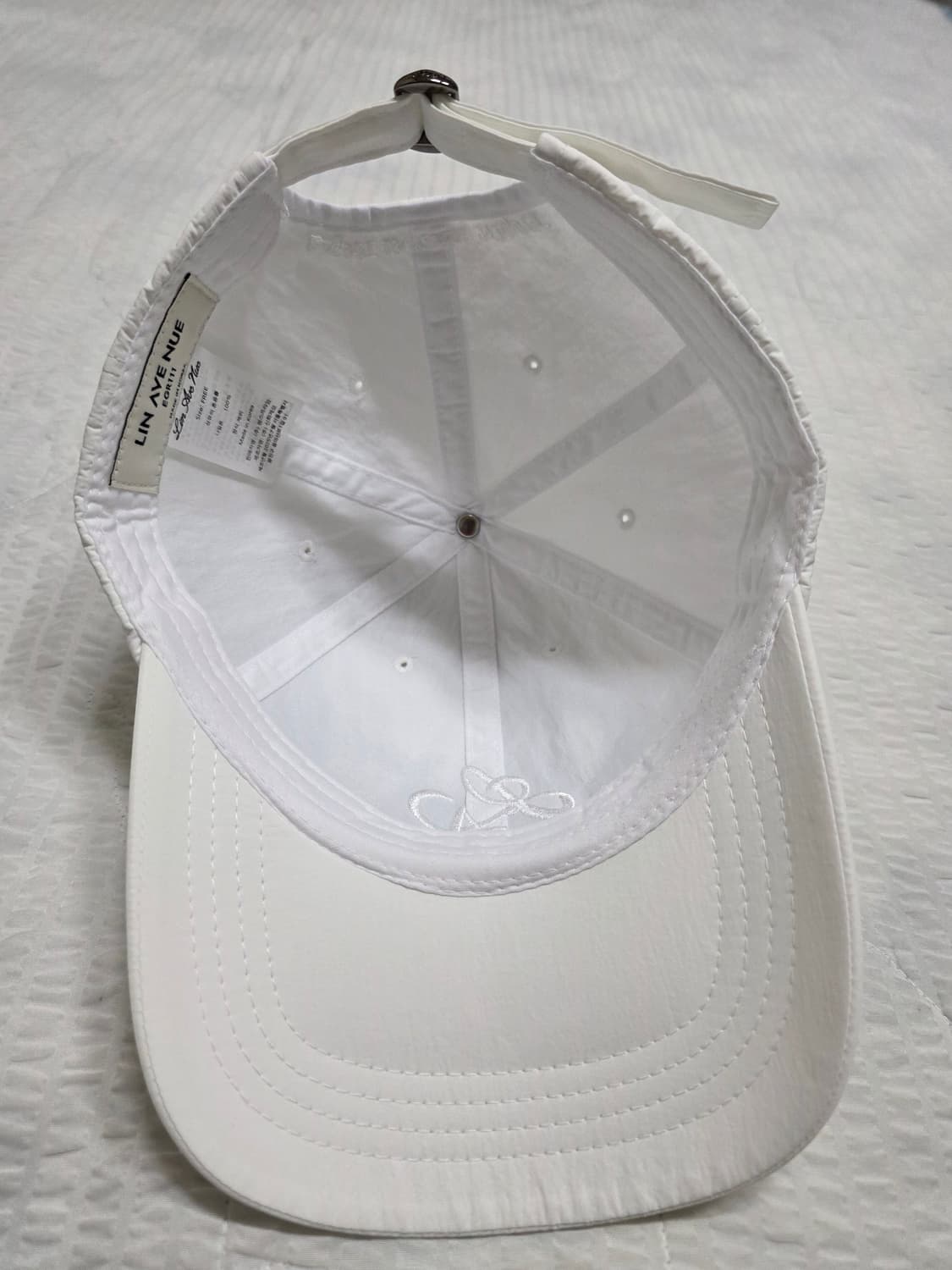린에비뉴 LA 로고 나일론 볼캡 - 트리플 화이트 lin avenue 상품이미지8