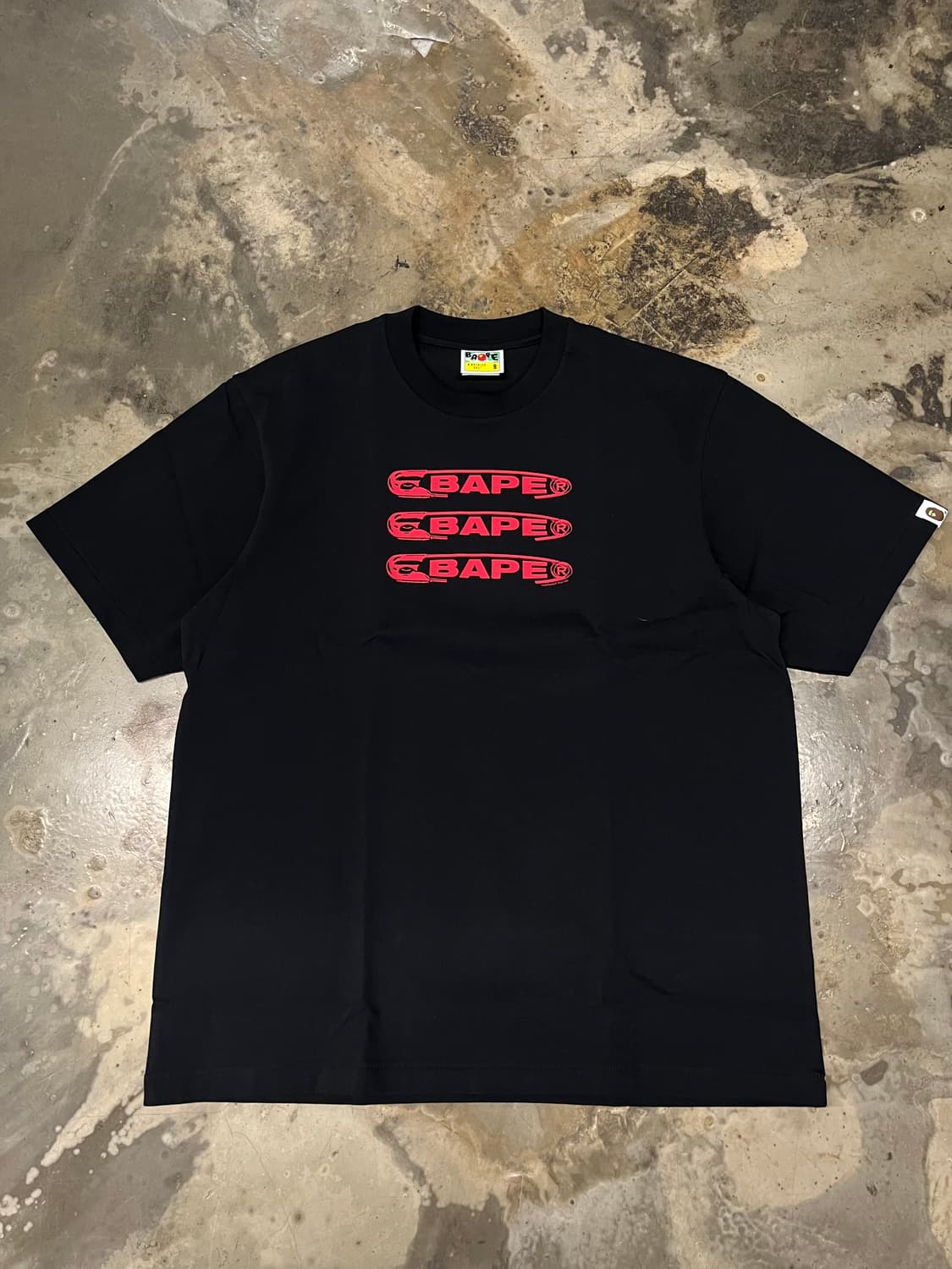 베이프 핀로고 릴렉스핏 블랙 S 상품이미지1