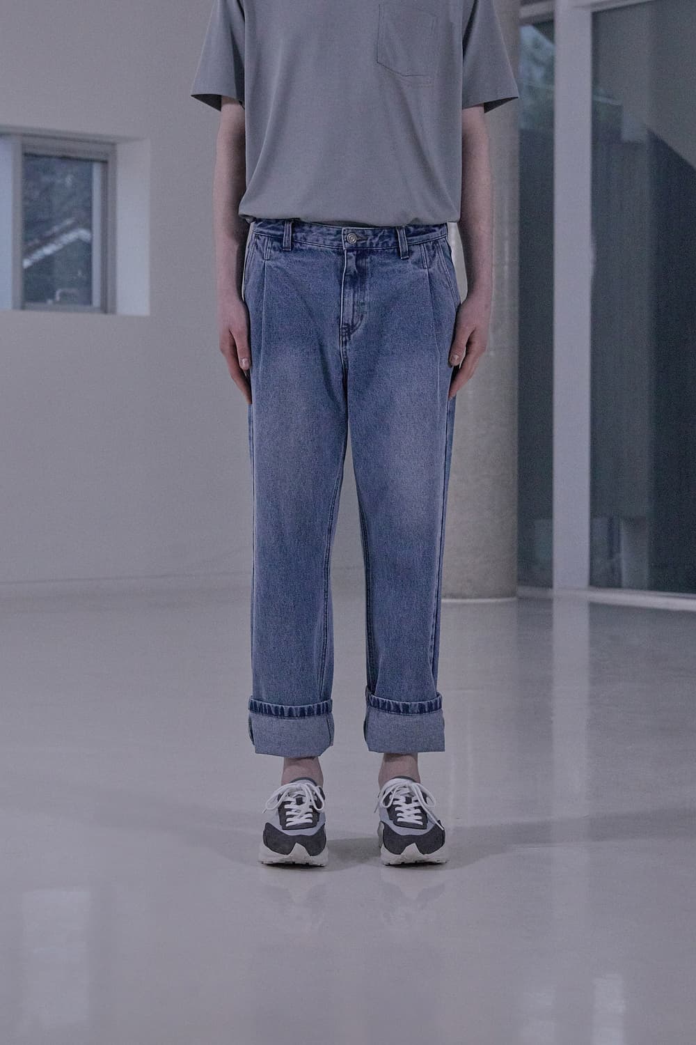 일꼬르소 원턱 와이드 데님 청바지  상품이미지1