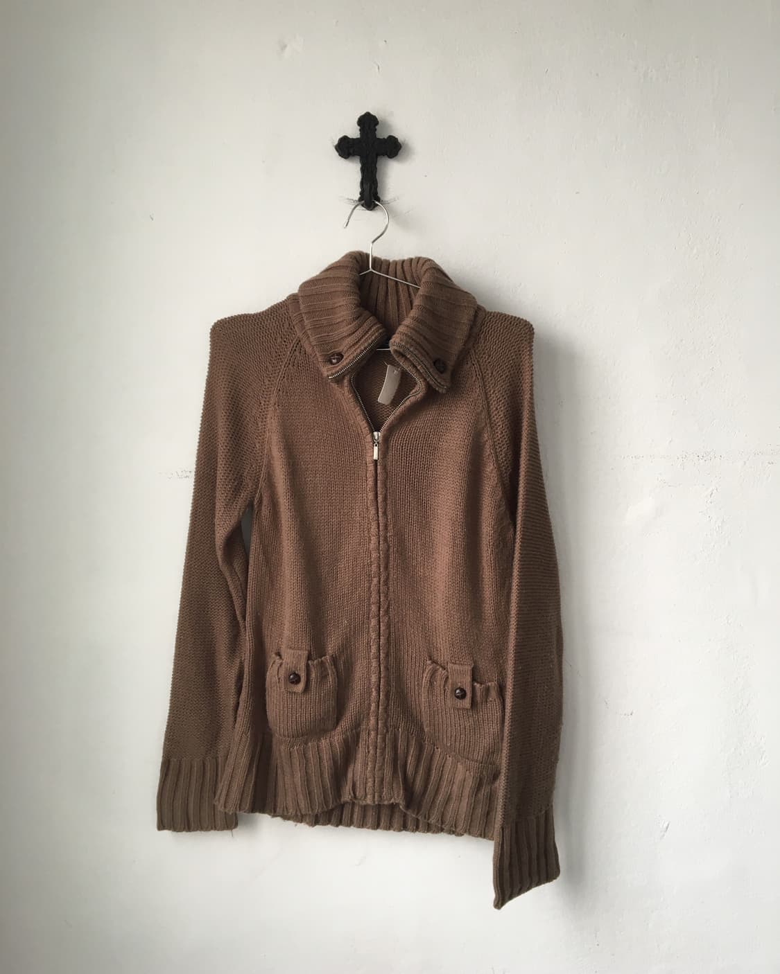 Neck point high neck knit zip up 상품이미지5