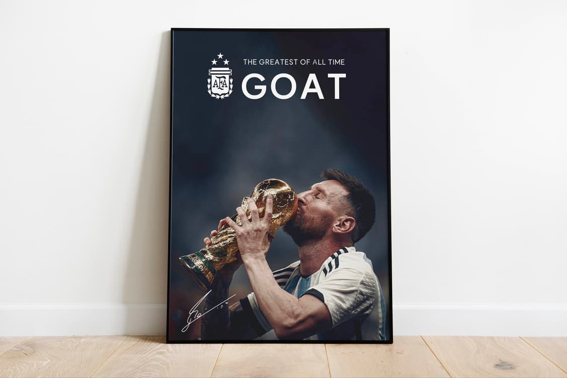 메시GOAT 축구 포스터 대형 액자 50x70cm  상품이미지2