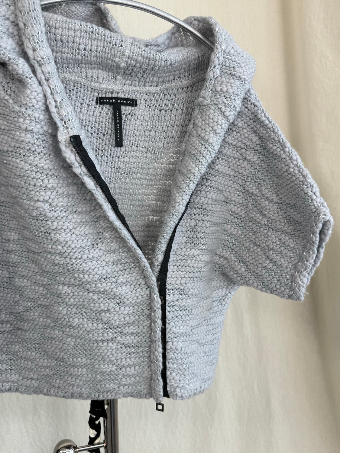 SARAH PACINI 비대칭 지퍼 니트 후드 집업 상품이미지5