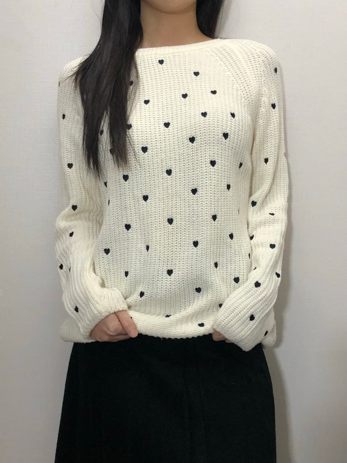 빈티지 화이트 러블리 니트 상품이미지2